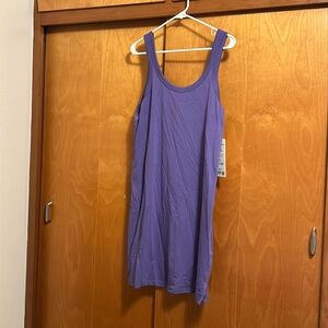Purple Lululemon Classic Fit Cotton-Blend Scoop Dress